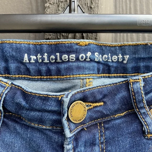 Articles Of Society Distressed Skinny Jeans in Blue - Picture 2 of 10